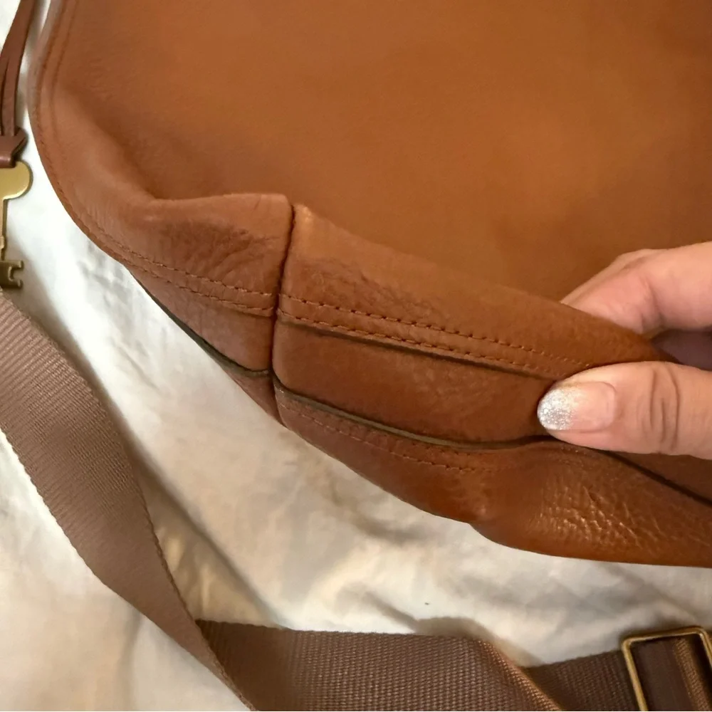 Fossil Cognac Leather Tote Maya Bag